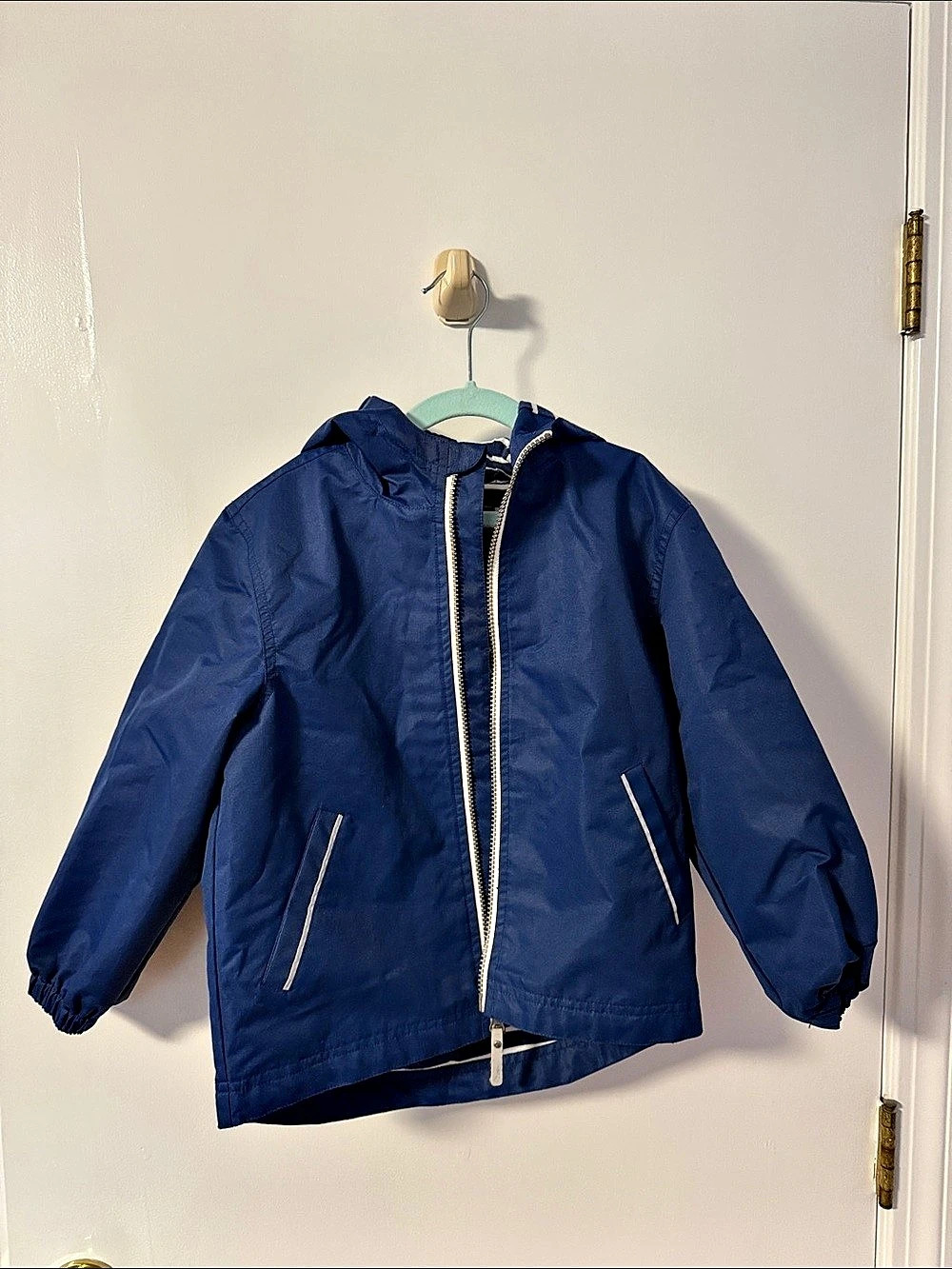 Hanna Anderson Kids Rain Jacket Striped Blue Size 5